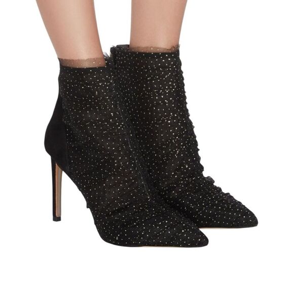 SAM EDELMAN Farren Tulle Pointed-Toe Booties in Black Size 7 NEW - Picture 16 of 16